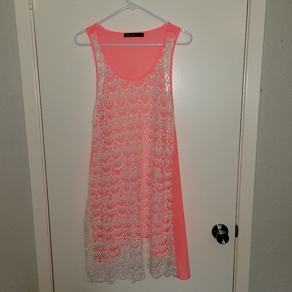 Long tank top tunic blouse by Origami